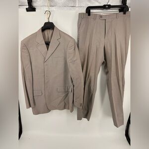 Doppelganger Linen Cotton Lightweight 3 Button  Sz M (54 EU)  Us 44 Suit Gray